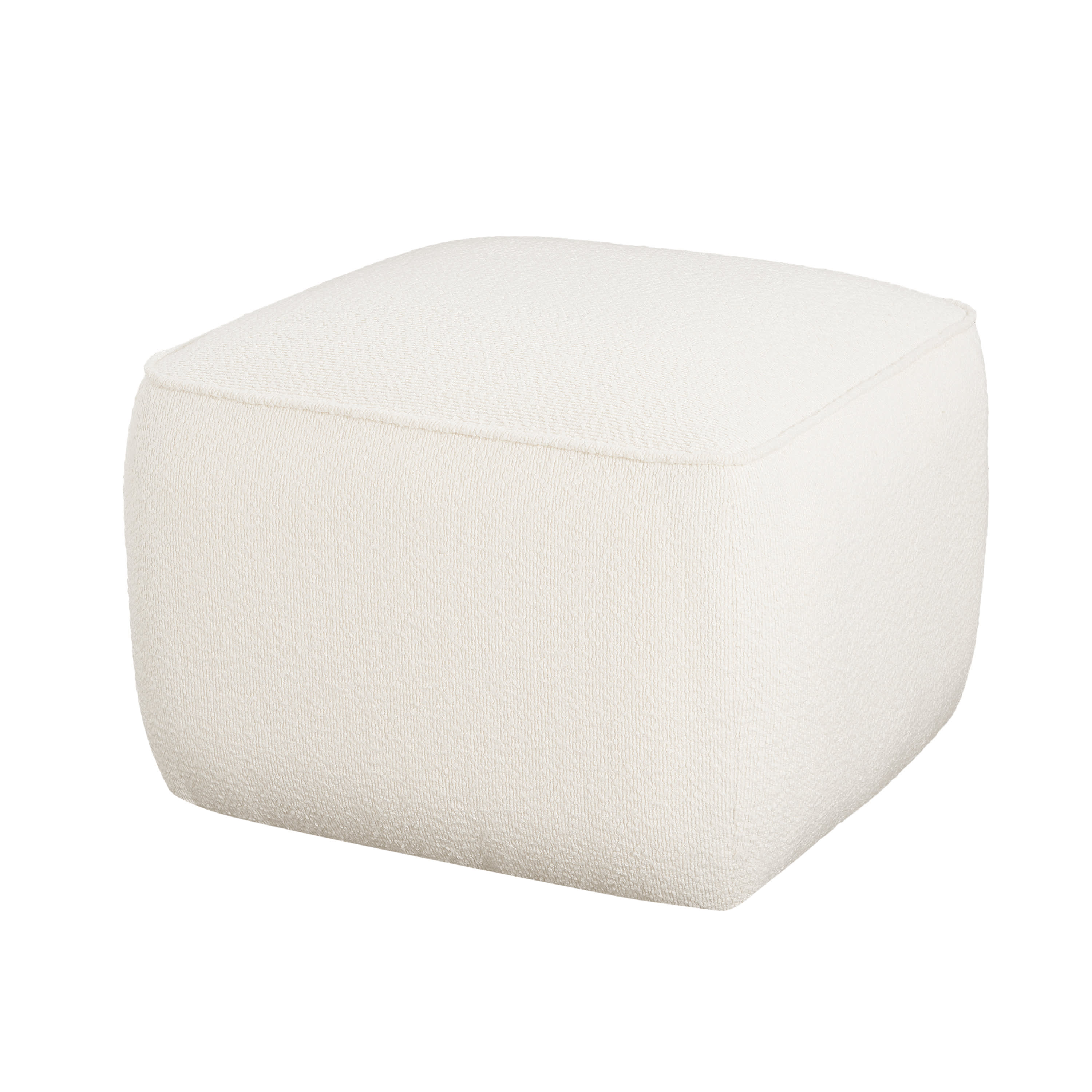 Vynxaria LESX0639-DJOT-OM0023 Modern Corduroy Square Ottoman with Dense Foam Padding and Pocket Coil Springs White