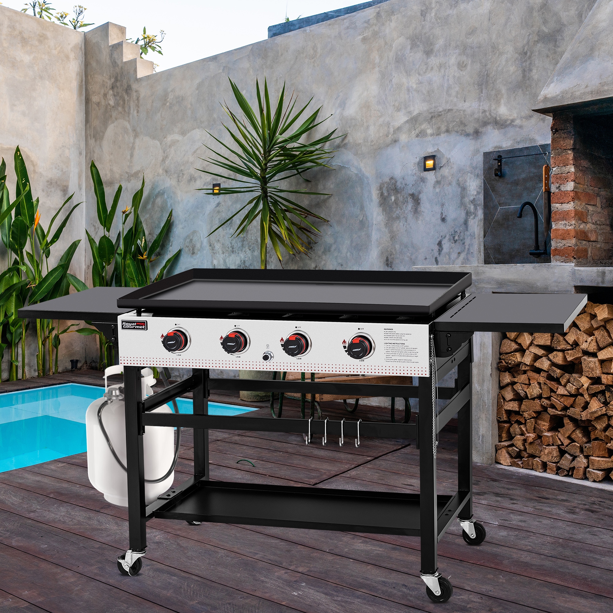 Royal Gourmet 4 Burner Liquid Propane Flat Top Grill