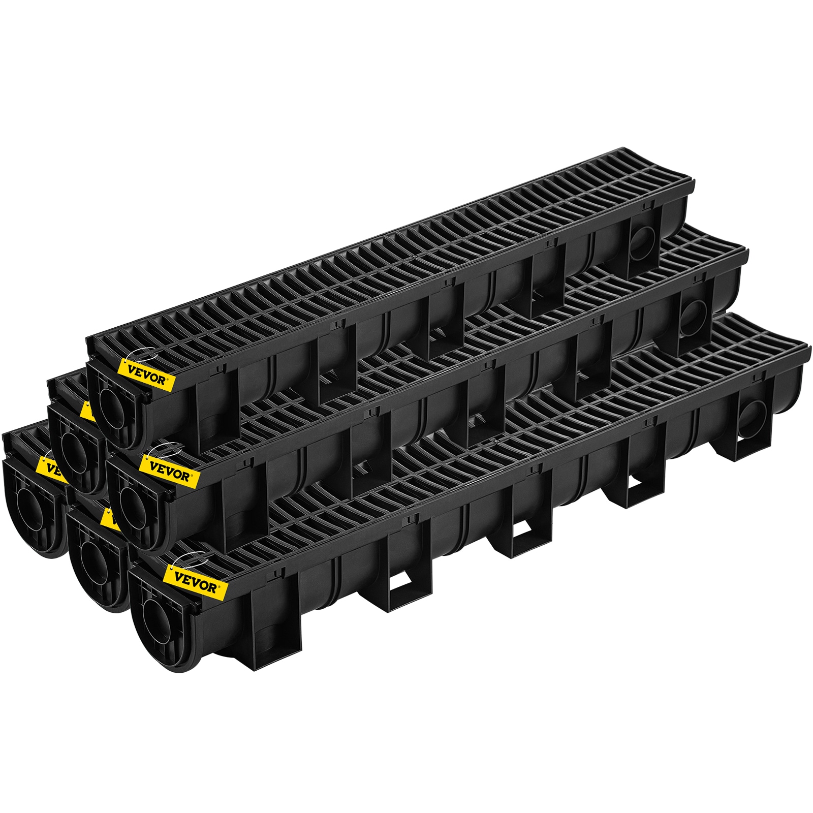 VEVOR 39-1/4-in L x 6-in W x Driveway Trench Drain System Drain 6-Pack ...