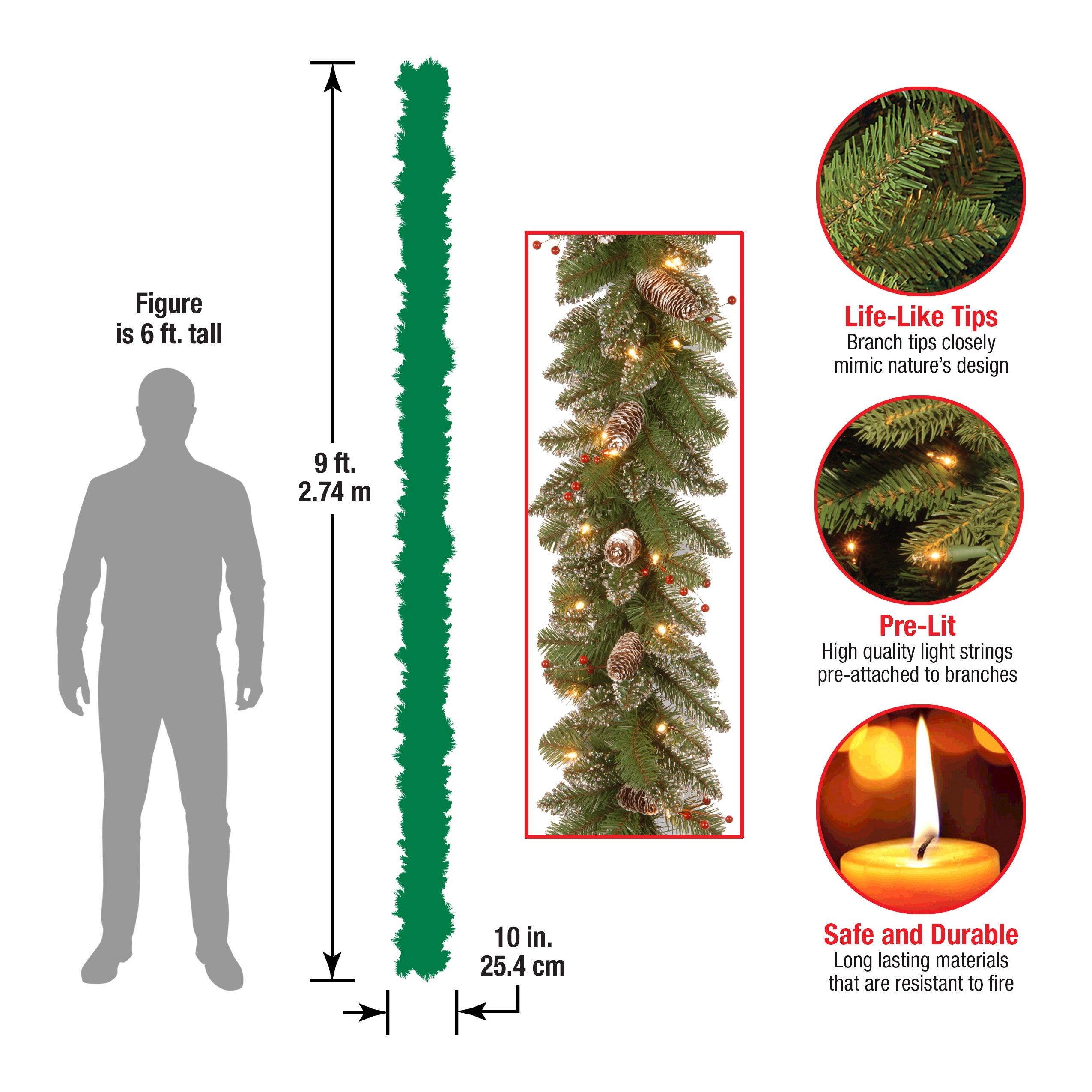 National Tree Company GLM1-300-9A-1 Artificial-Christmas-Garland - View #7