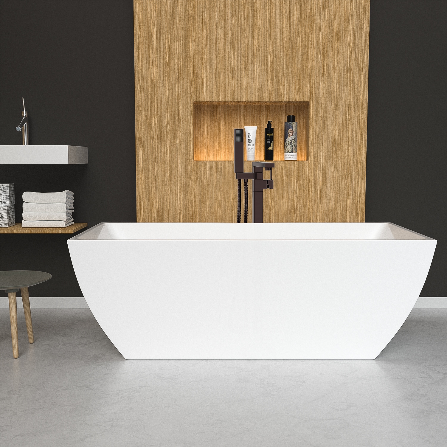 Oil Rubbed Bronze Freestanding Bathtub Faucet with Hand Shower