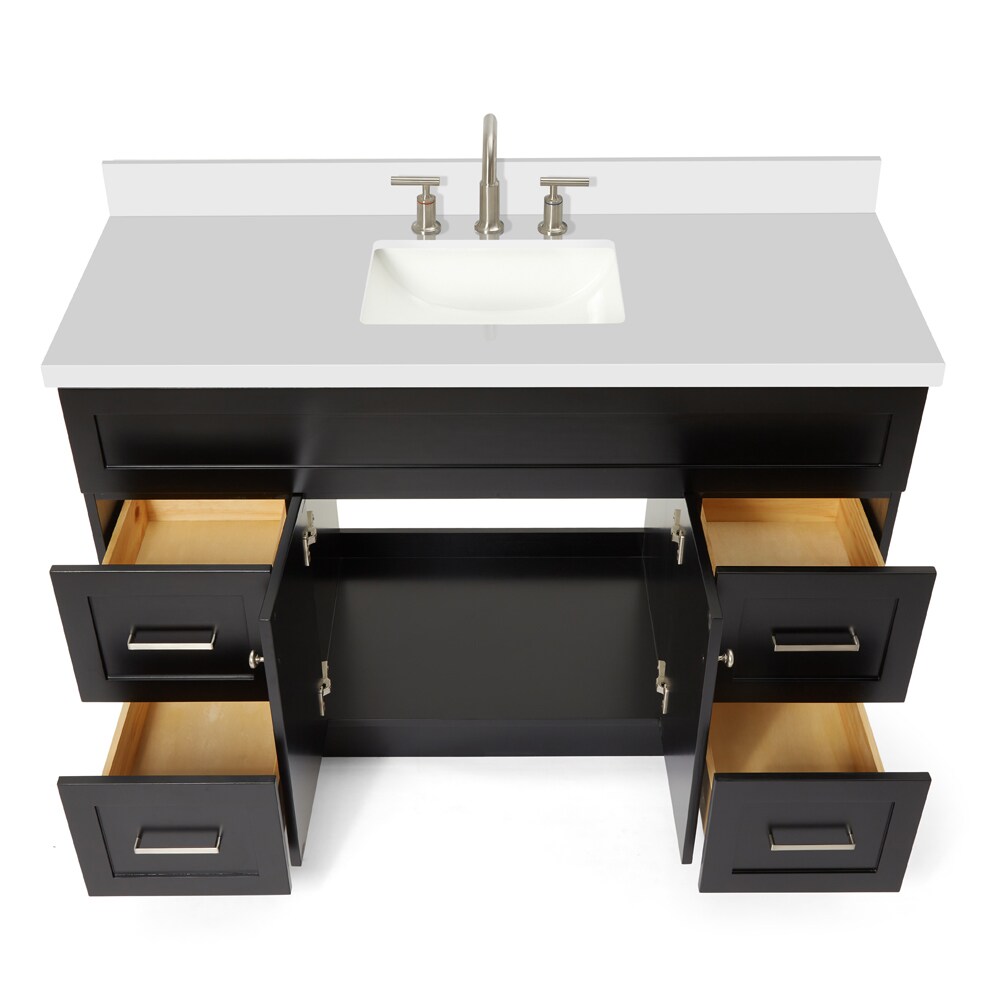 Hamlet 55" Black Vanity with White Quartz Top