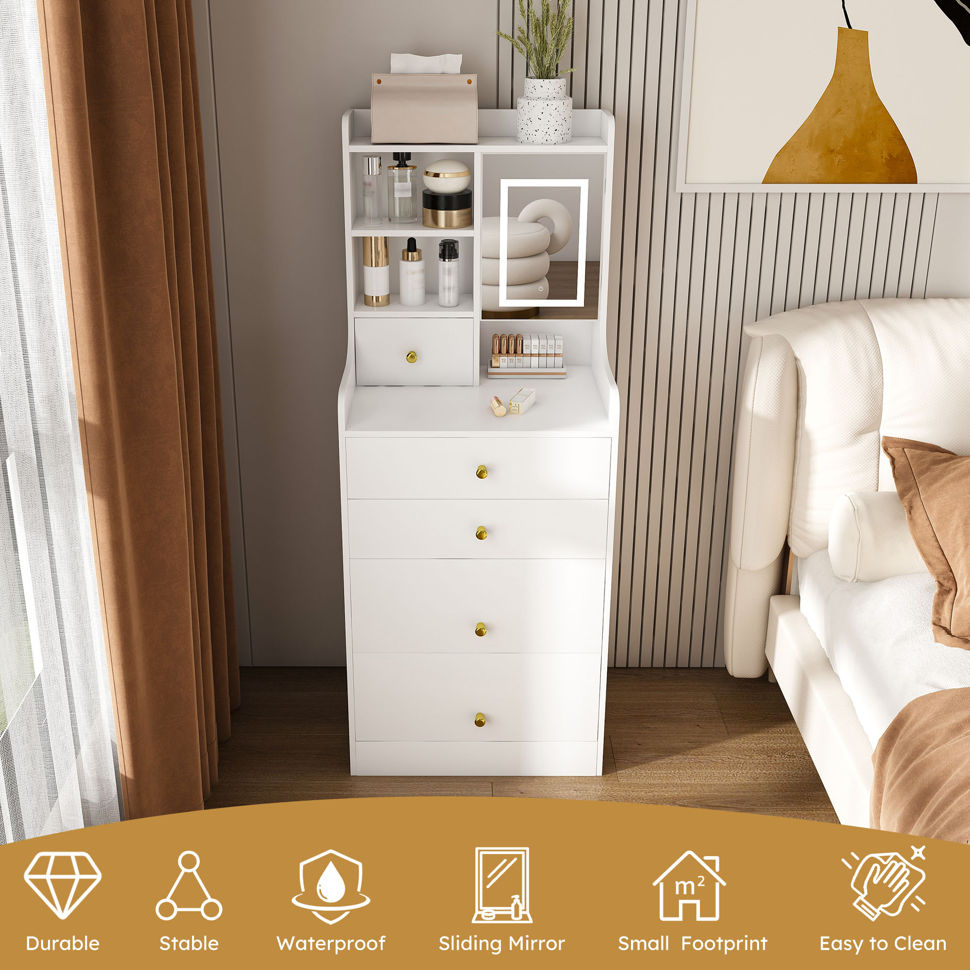 SINOFURN SYB260024BK Bedroom-Vanities - View #8
