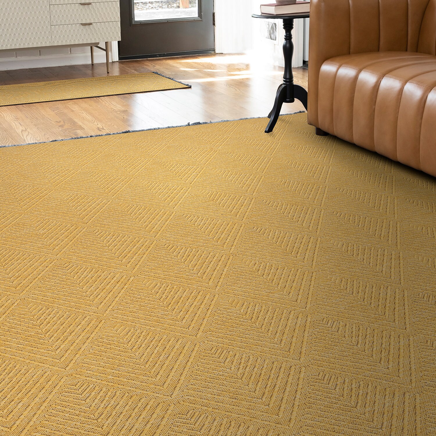 Tayse ALM1711 8X10 Alma 8 x 10 (ft) Loomed Cotton Gold Rectangular Indoor Geometric Mid-Century Modern Machine washable Area rug