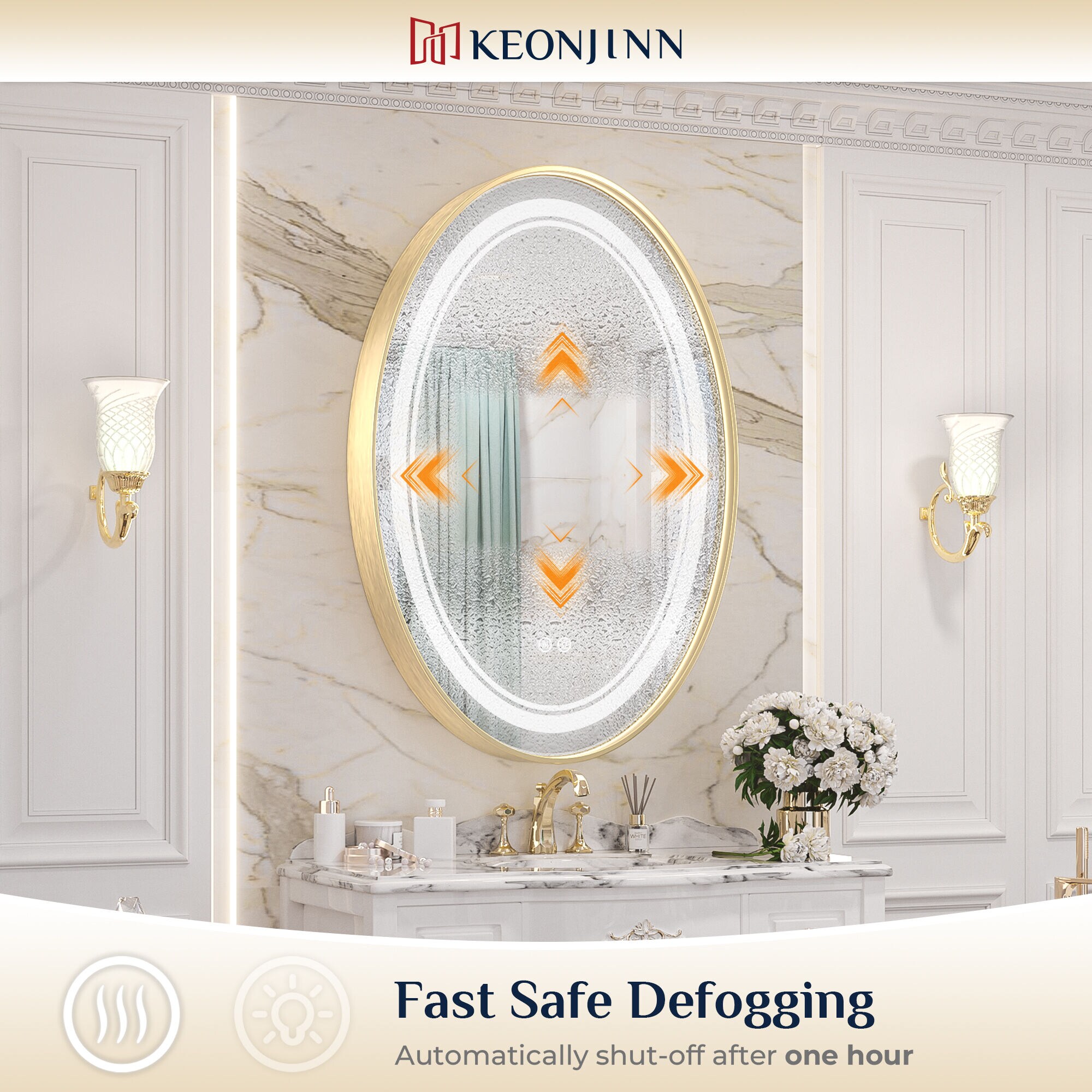 Keonjinn LW-JZ-ZG-MTY-6191-GD Framed-Bath-Mirrors - View #4