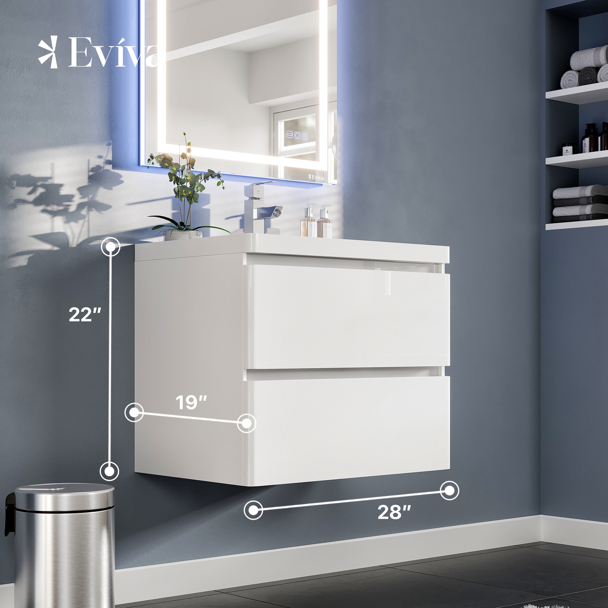 Eviva EVVN700-28WH-WM Bath-Vanity-Combo - View #2
