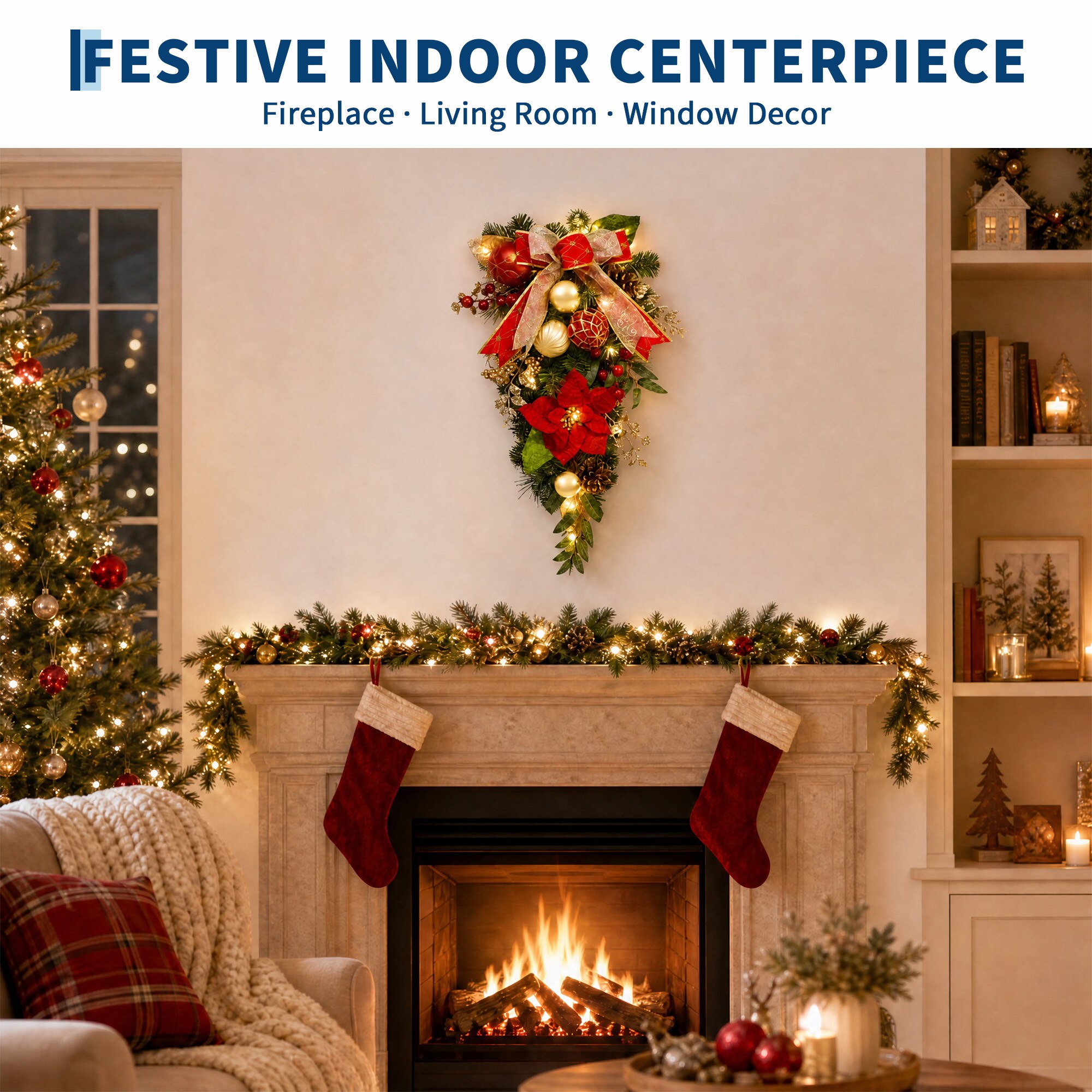 Garvee BPL-GV8JJXZFEJK3E-P2 Artificial-Christmas-Wreaths - View #4