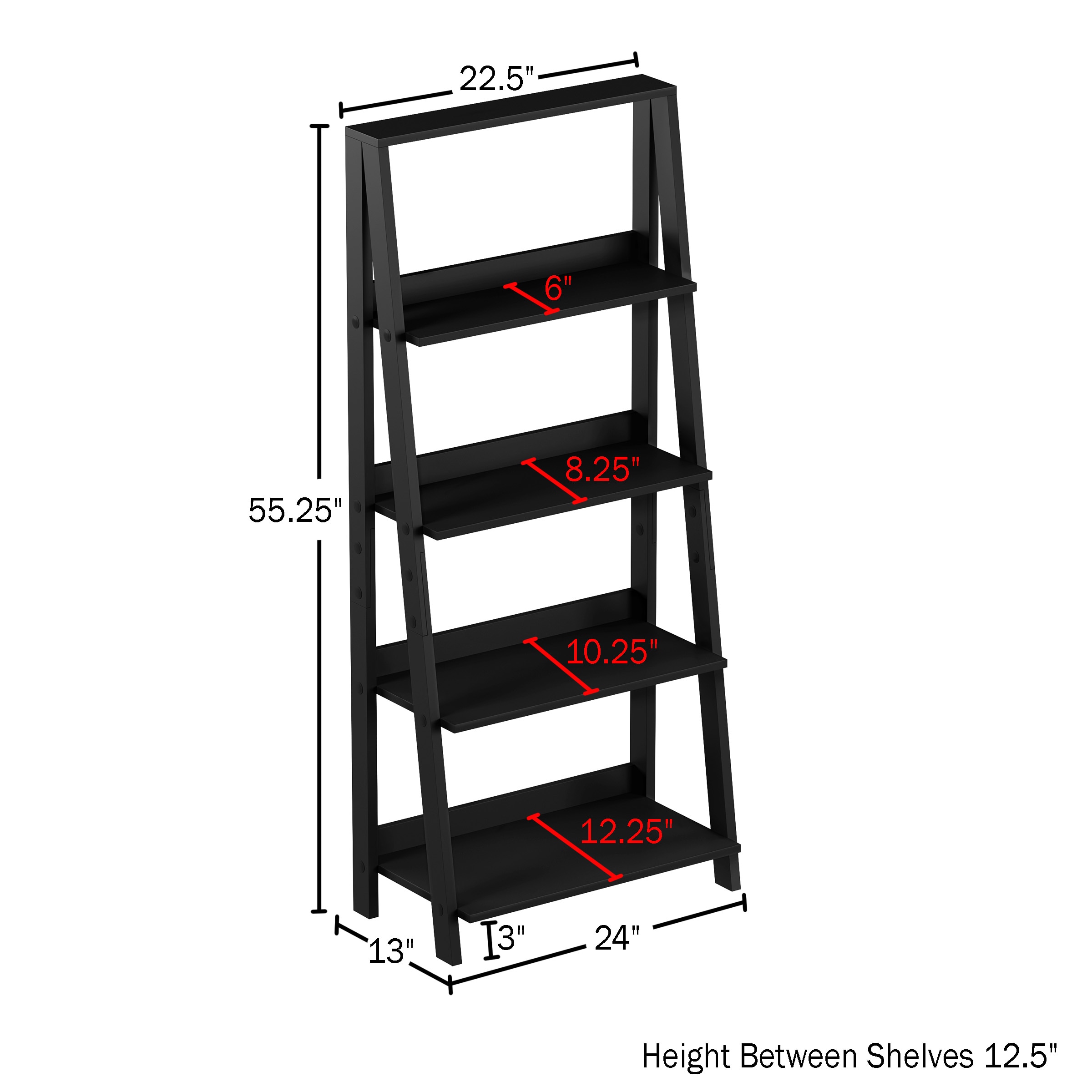 Lavish Home 80-SHF-5-BLK bookcases - View #6