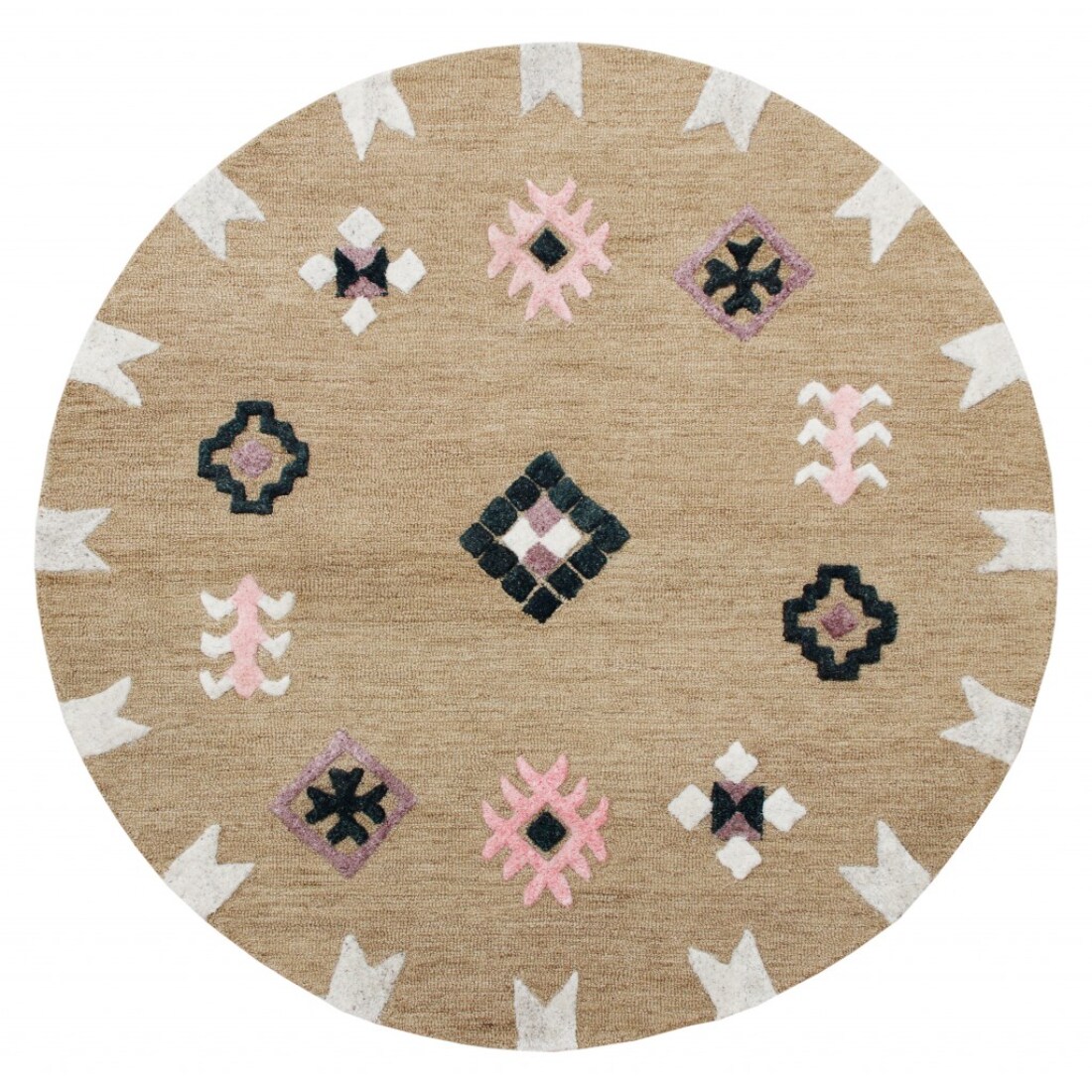 HomeRoots 4000396269 5 x 5 (ft) Rag Wool Taupe Round Indoor Vacuum regularly Area rug