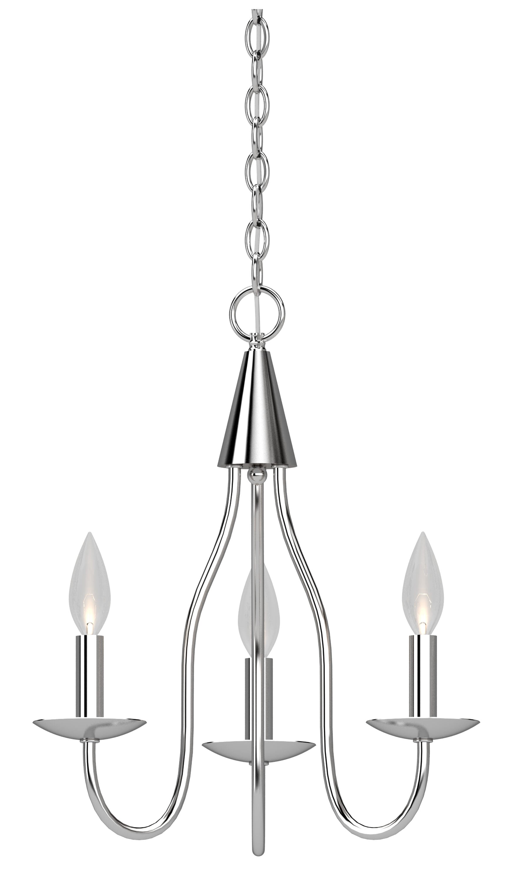 Volume Lighting V3063-3 Windsor 3 -Light Polished Chrome Transitional For Use in Bedrooms, Dining Rooms, Foyers, Kitchens, Living Rooms Chandelier