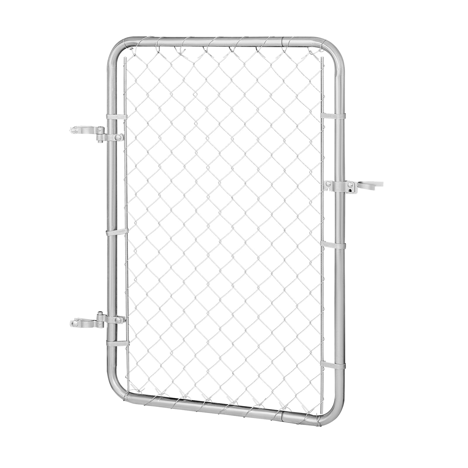 VEVOR Chain Link Fence Gate 32 x 46 in Adjustable Chain Link Fence Panel Fit 2-6 ft (W) x 4 ft (H) Garden Fence Gate Opening Rust-Resistant Galvanized Fencing Gate for Farm Posts Not Included