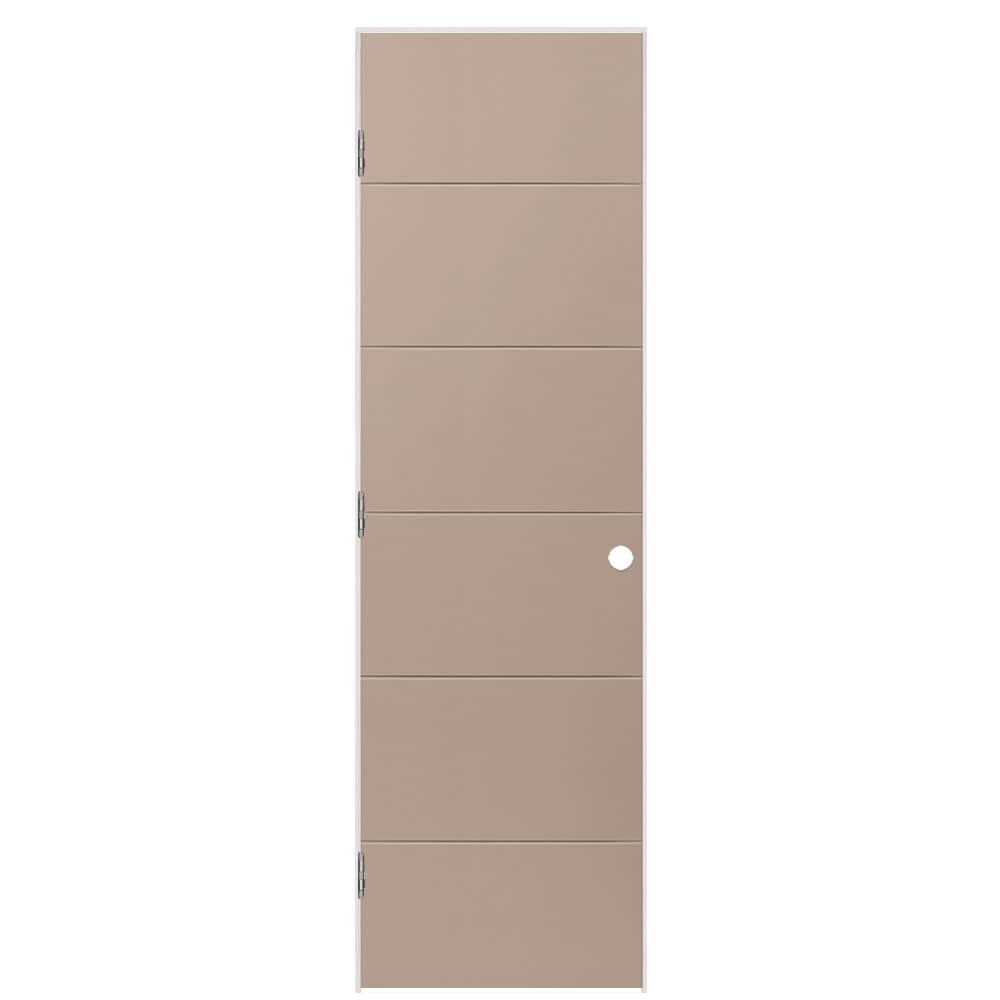 Masonite 1446607 24-in x 80-in Sandpiper Hollow core Flush Right hand Smooth Prefinished Molded composite Flat Jamb Single Prehung Interior Door