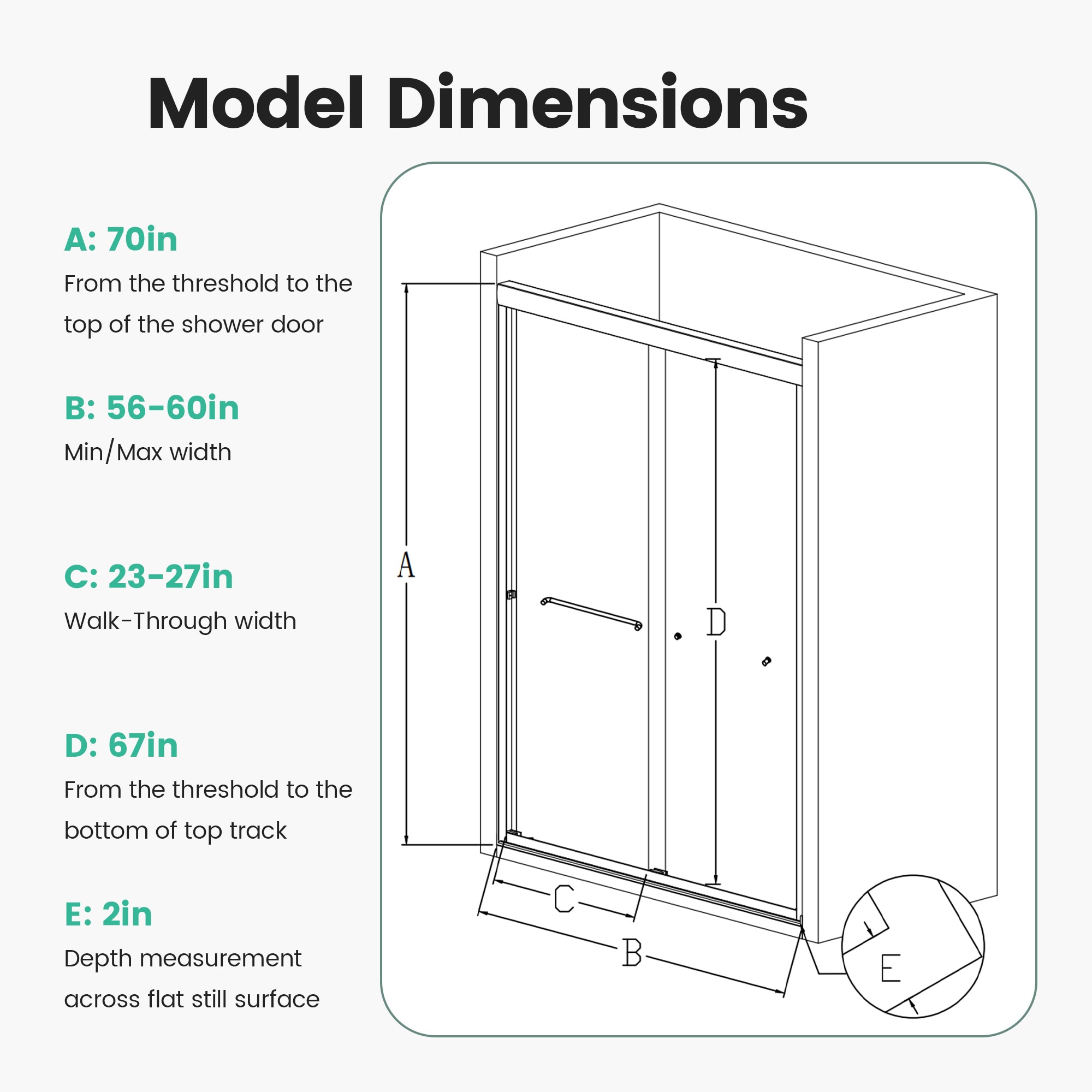 Forclover HBV-SD6070CH Shower-Doors - View #4