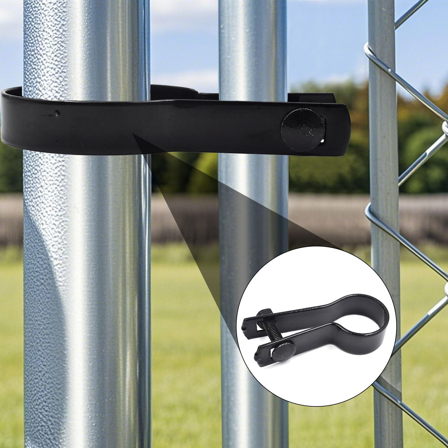 Vrbgify 15 Pack 1-7/8-inch Galvanized Steel Chain Link Fence Tension ...