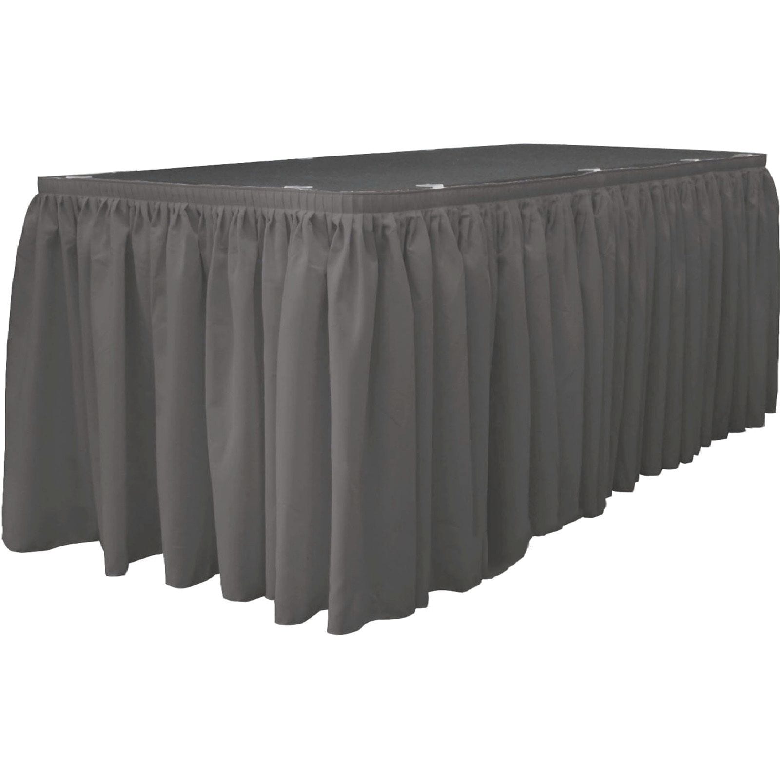 Slickblue Indoor Outdoor Event Setup Polyester Poplin Table Skirt with Hook and Loop Clips for Banquet Tables Multiple Size and Color Options