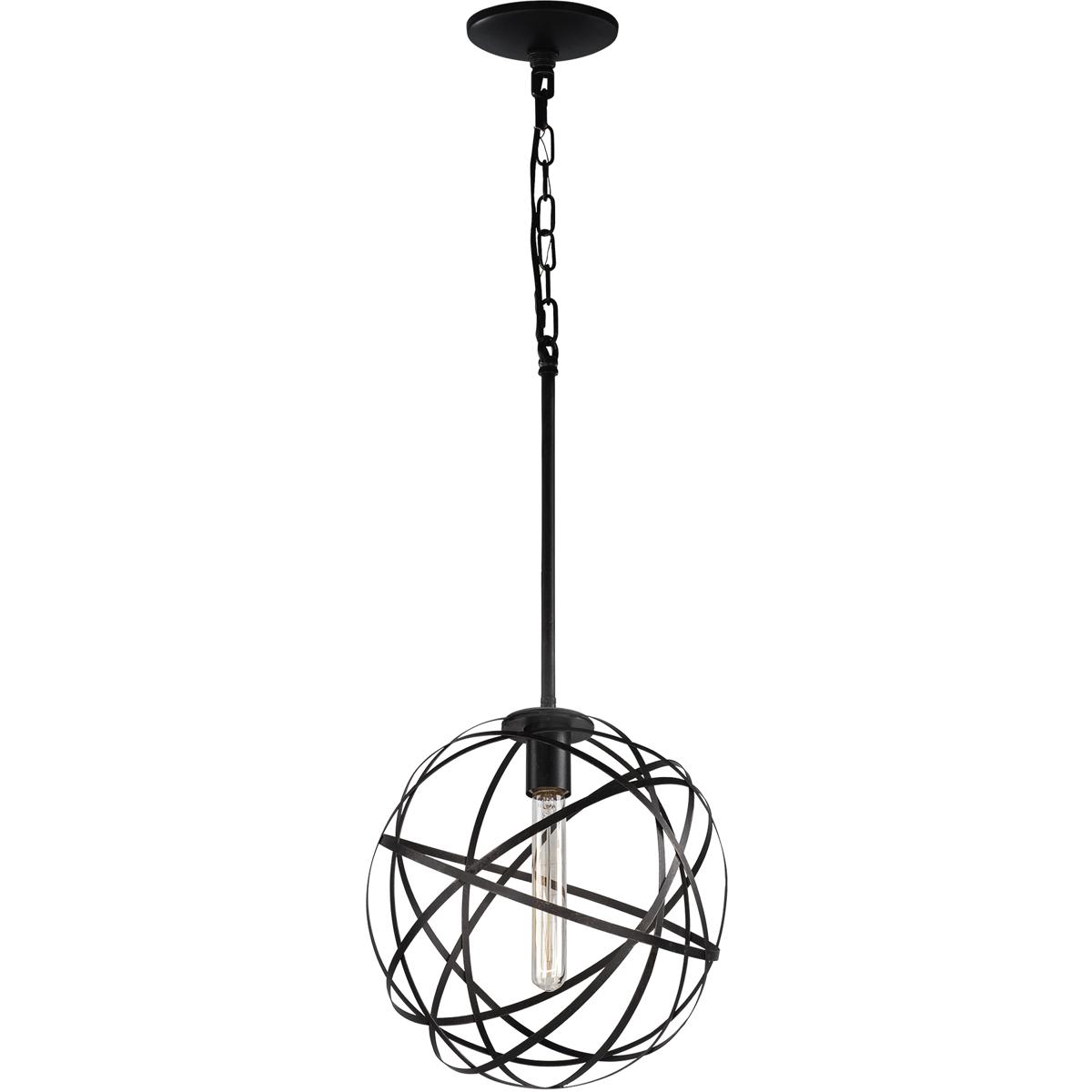 Matteo  Lighting C57801BK Atom 1 Light 12 inch Black Pendant Ceiling Light