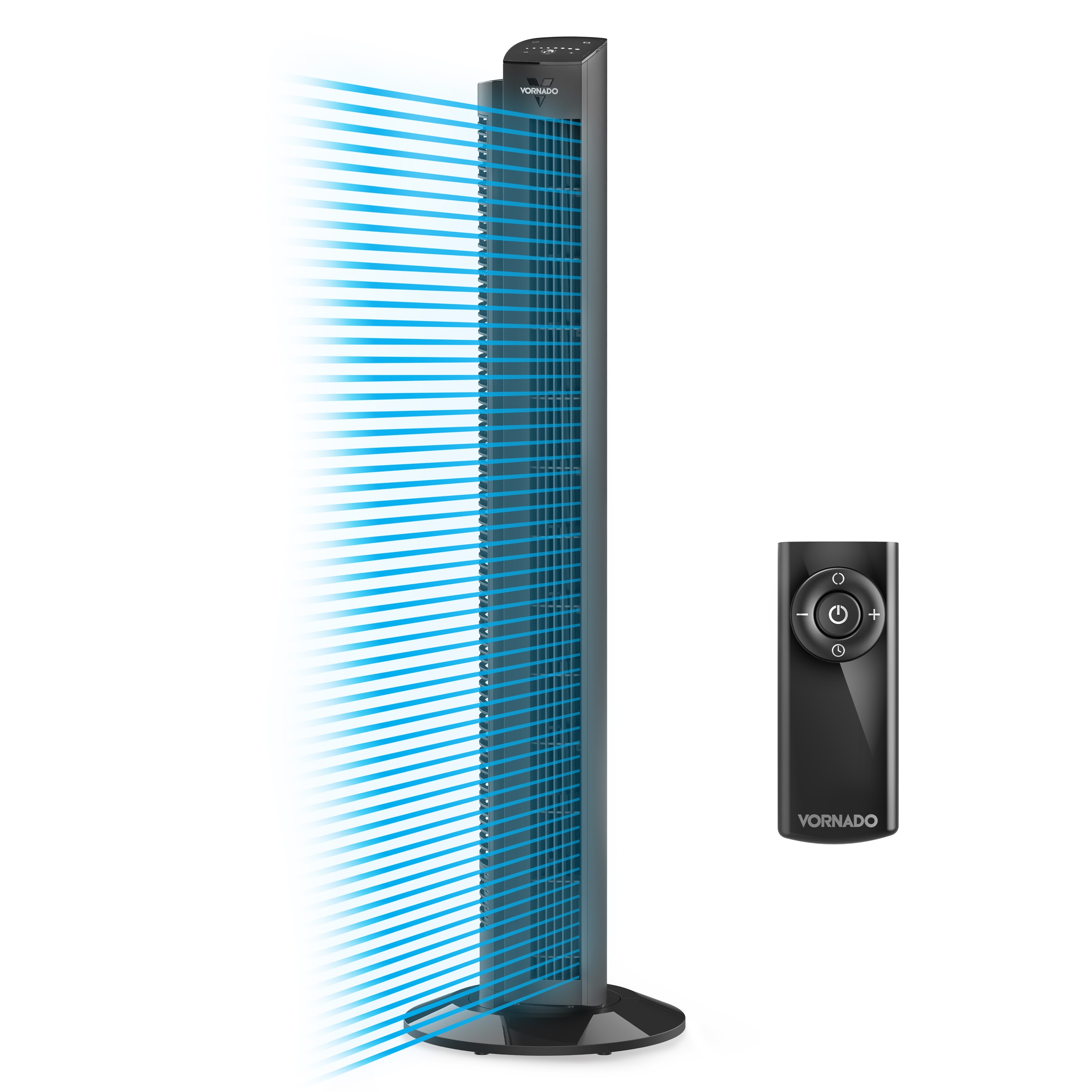 Vornado FA1-0205-06 42.22-in 120 -Volt High Velocity Indoor Black Oscillating Tower Fan with Remote Battery Included