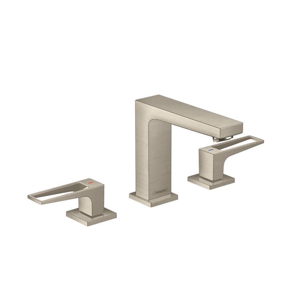 Hansgrohe 74516821 Metropol Brushed Nickel Widespread 2-handle WaterSense Low-arc Residential Handle Bathroom Sink Faucet with Drain