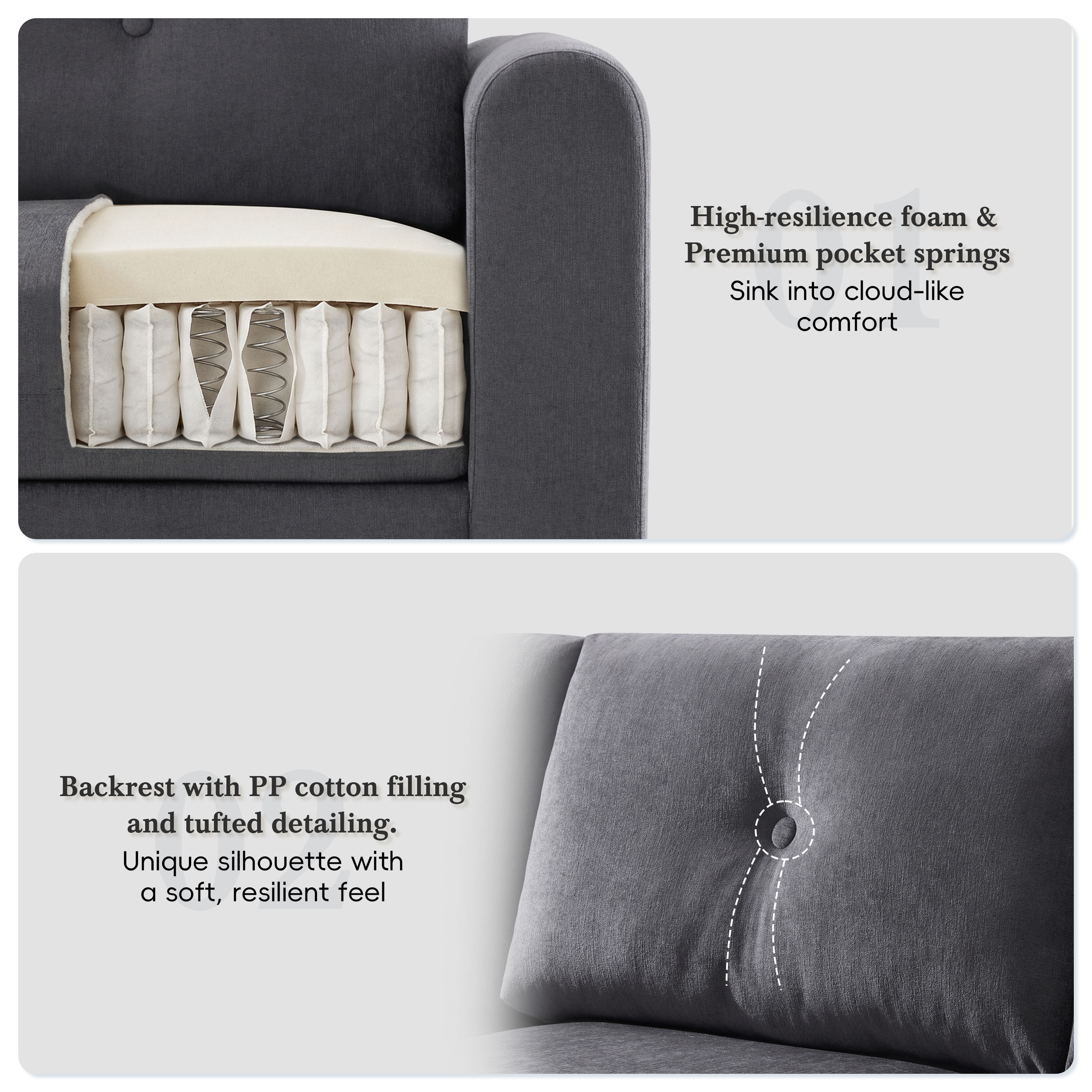 ModernLuxe L3P-N723S9820C Sofas-Loveseats - View #5