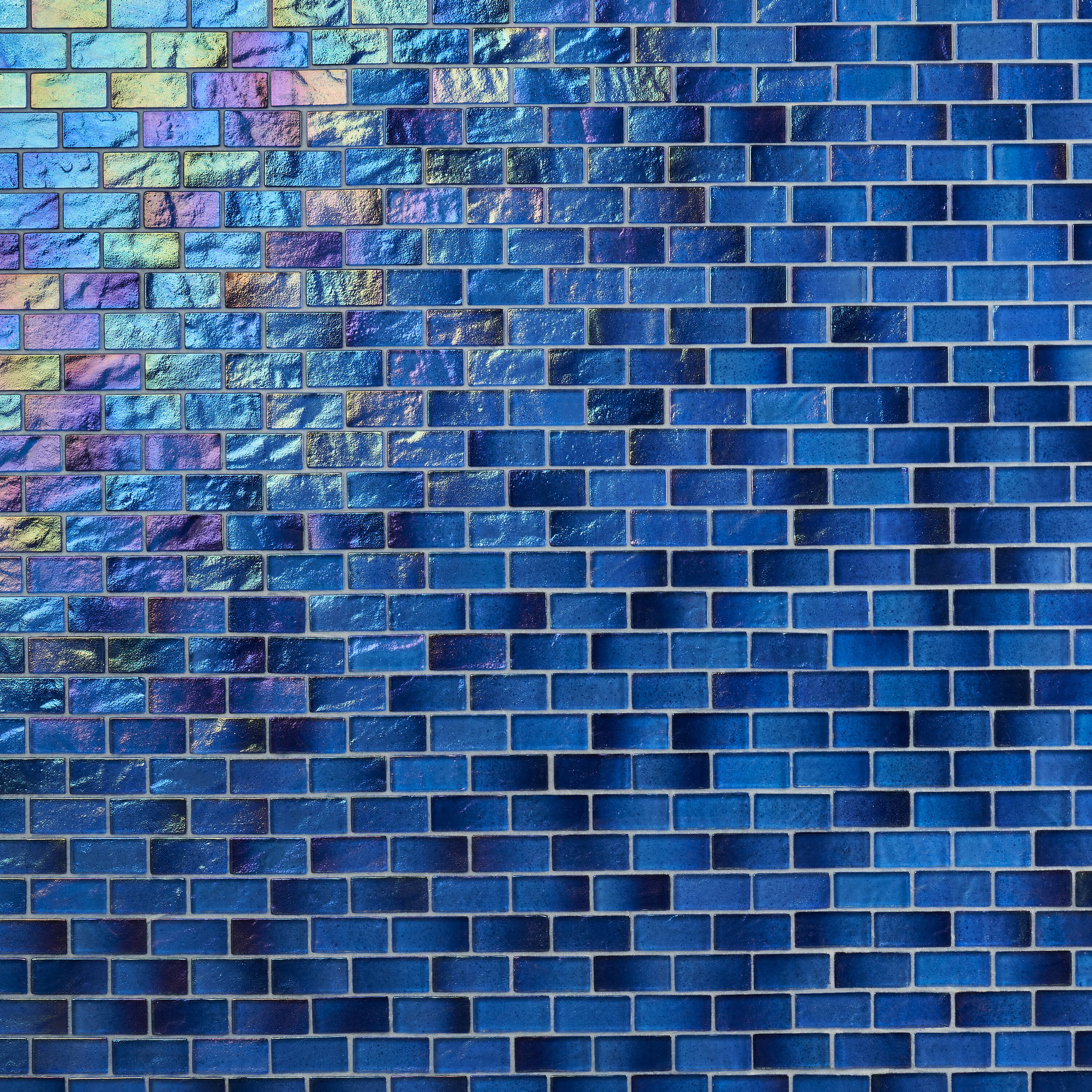 Shallows Dark Blue Polished Glass Mosaic Wall Tile