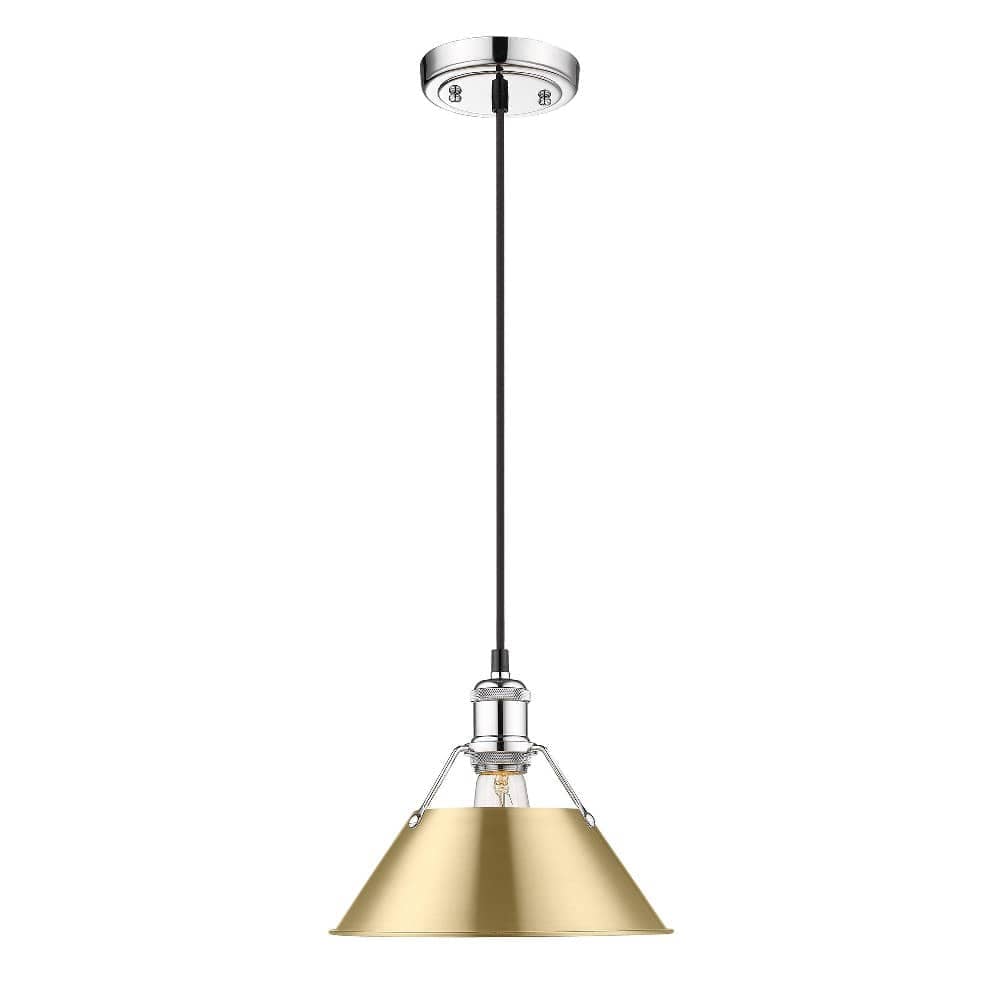 Golden Lighting A-GL-3306-M CH-BCB Orwell 1 - Light Chrome Incandescent Steel Pendant Light