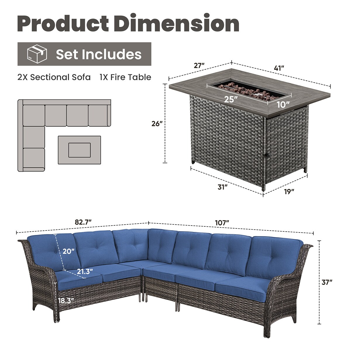 Rilyson FS145APGY13-1 Patio-Conversation-Sets - View #4