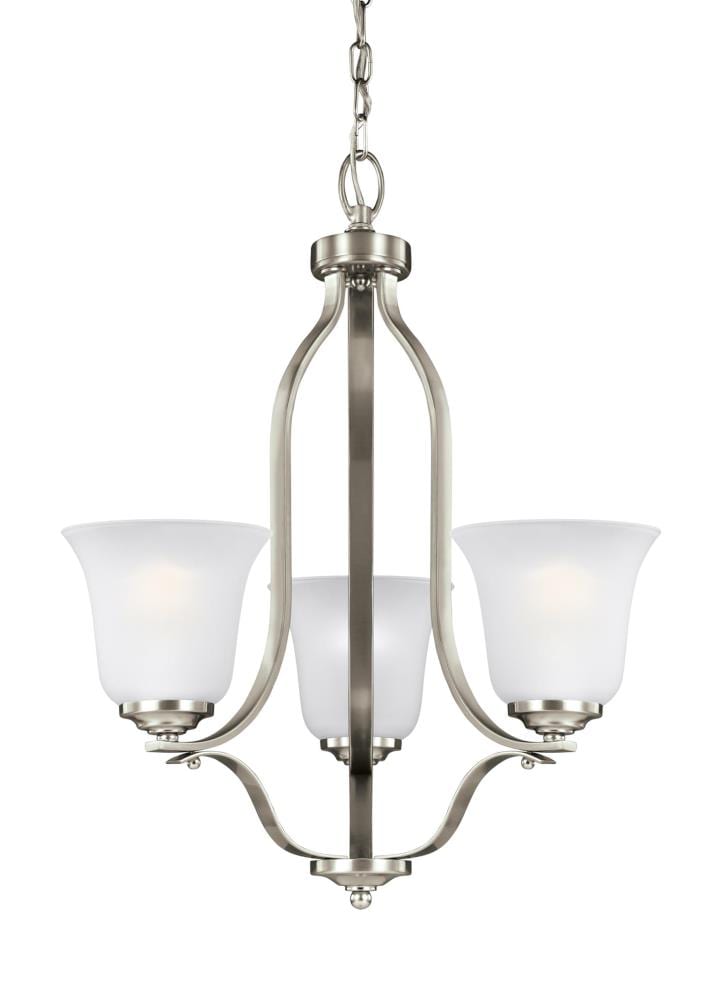 Generation Lighting 3139003EN3-962 Emmons 3 -Light Brushed Nickel Traditional For Use in Dining Rooms, Foyers, Kitchens, Chandelier