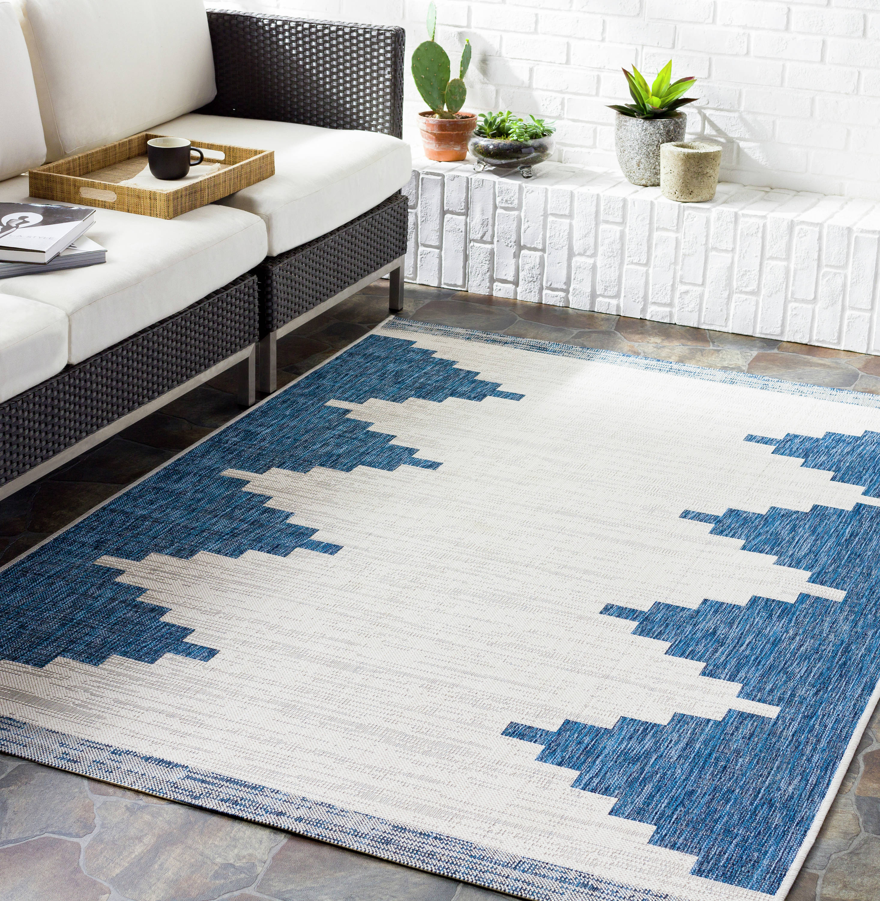 Nordic Geometric Lattice Outdoor Carpets Multifunction Outdoor