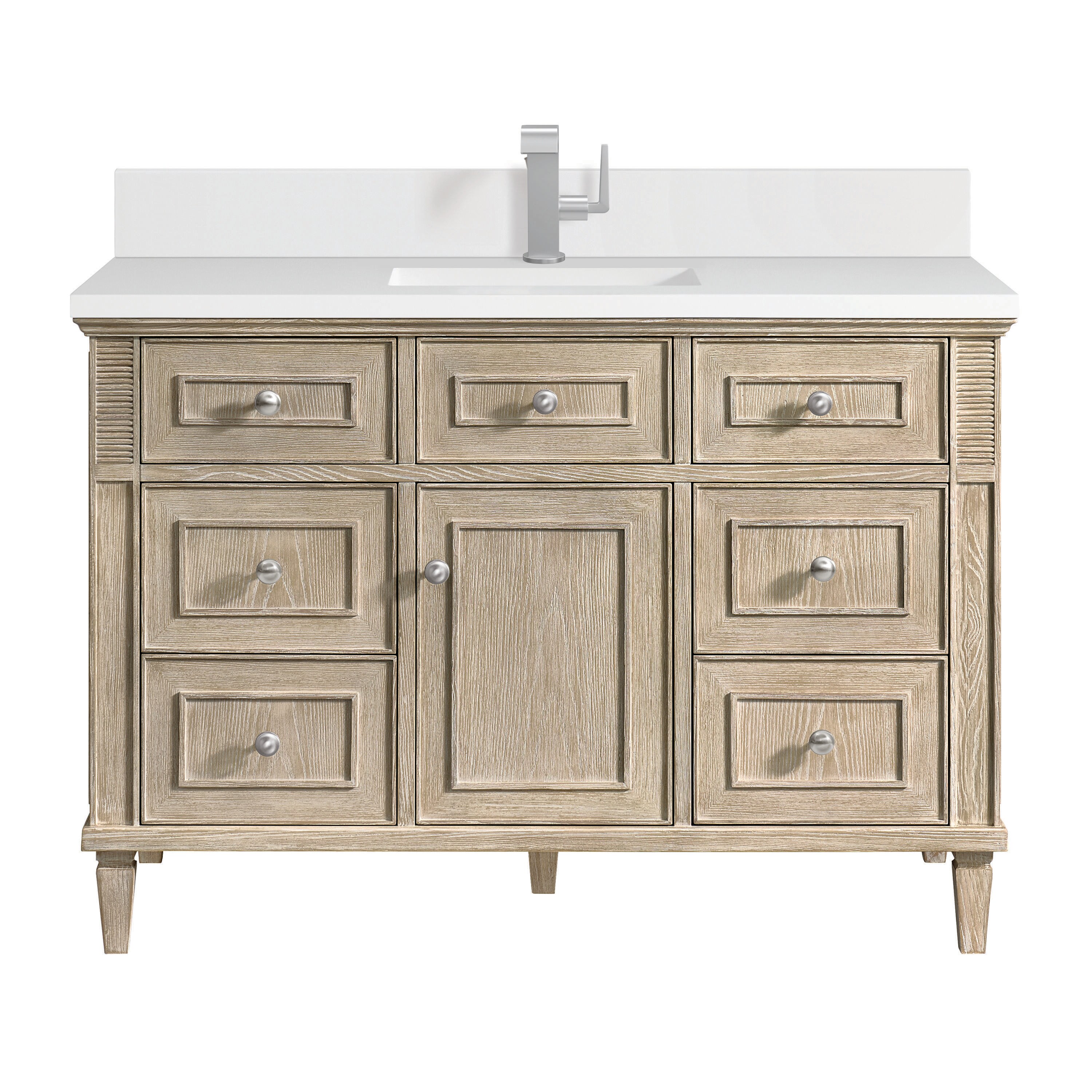 James Martin Vanities Lorelai 48-in Whitewashed Oak Undermount Single ...