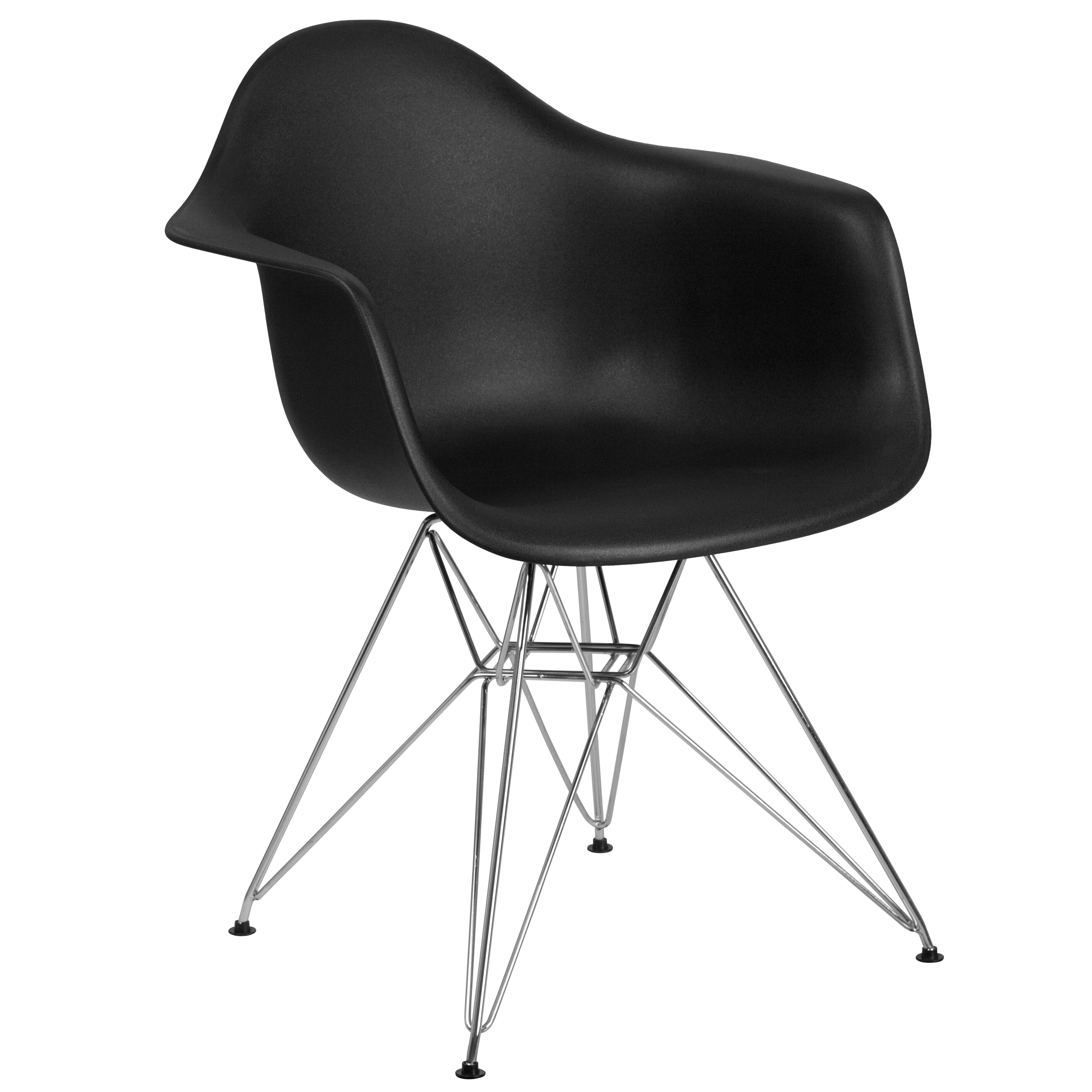 Flash Furniture 889142209751 Alonza Modern Black Plastic Accent Chair
