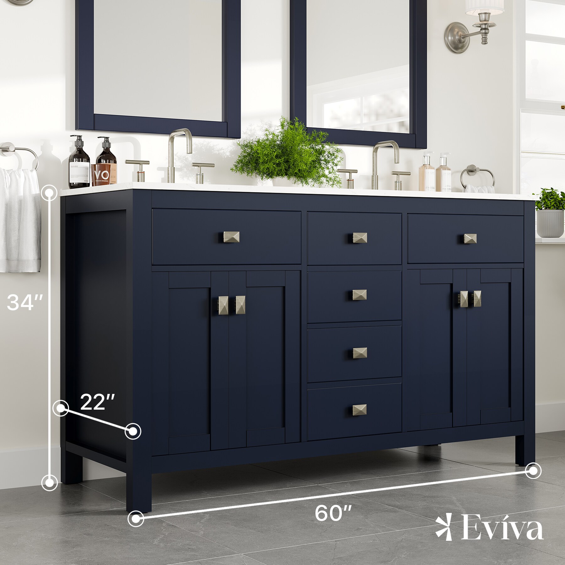 Eviva TVN313-60BLU Bath-Vanity-Combo - View #2