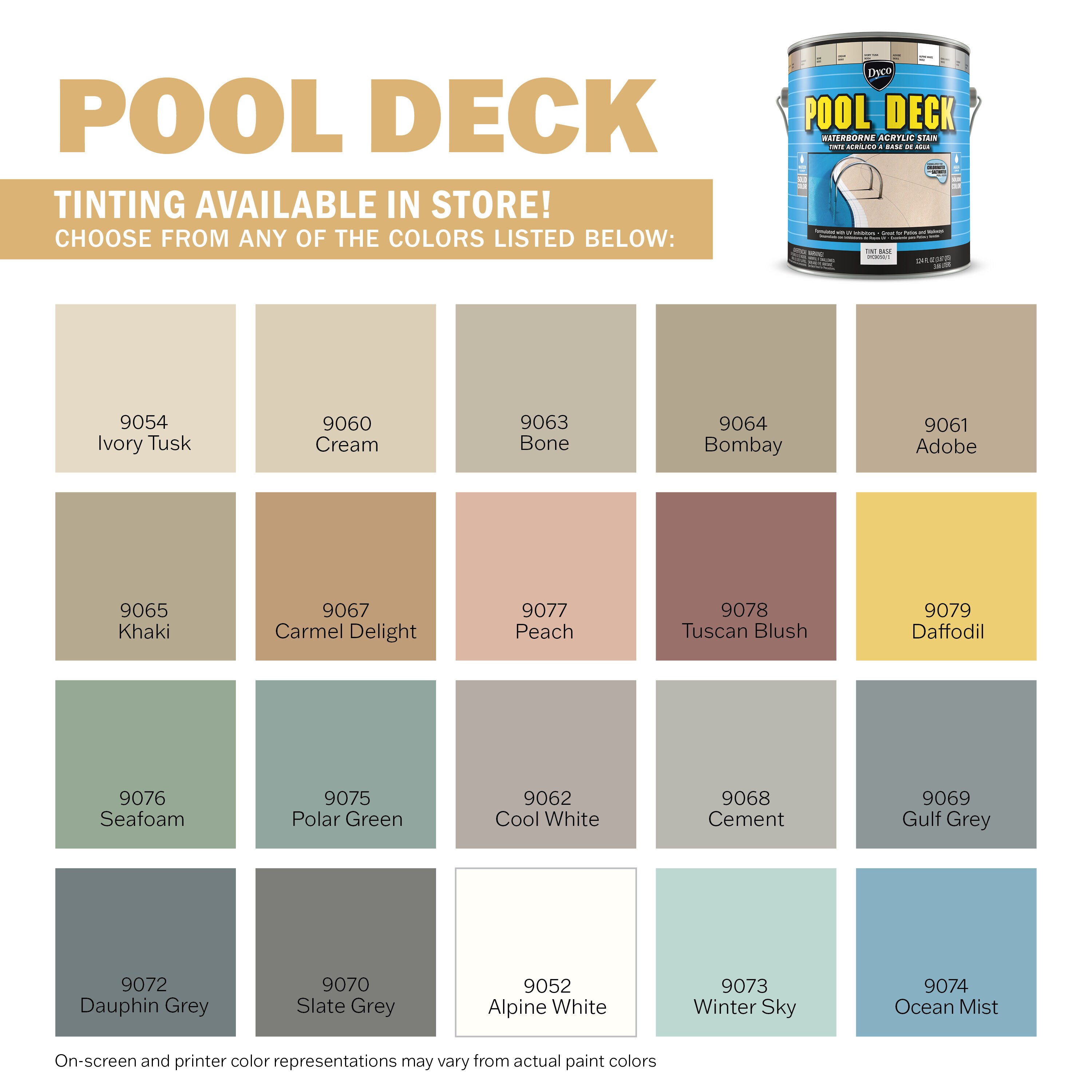 Dyco Paints Pool Deck Tintable Tint Base Solid Concrete Stain Ready-to ...