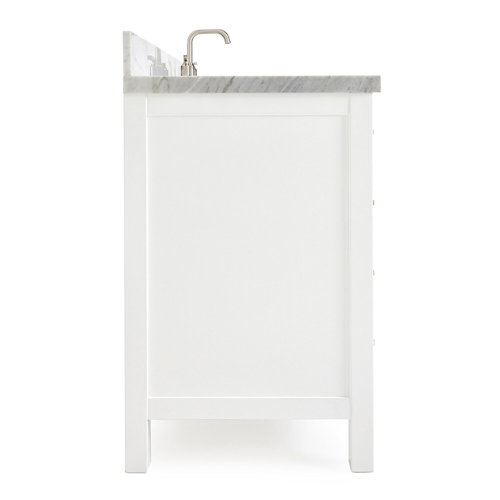 Cambridge 61" White Marble Top Single Vanity with Storage