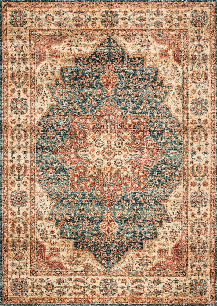 nuLOOM RZAT04A-8010 8 x 10 (ft) Loomed Polypropylene Orange Rectangular Indoor Floral/Botanical Area rug