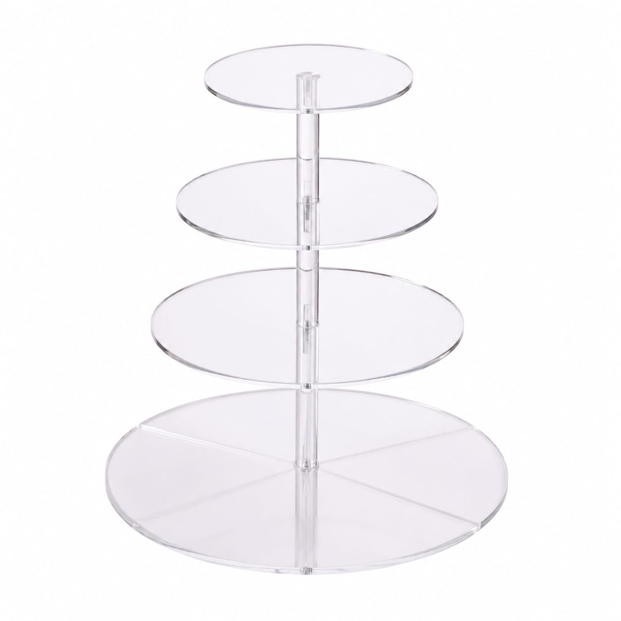 Aoibox 4 Tier Round Acrylic Dessert Tower Stand for Weddings and Parties 15 7 in H x 13 in W Holds 60 Cupcakes #LAB2P4GF