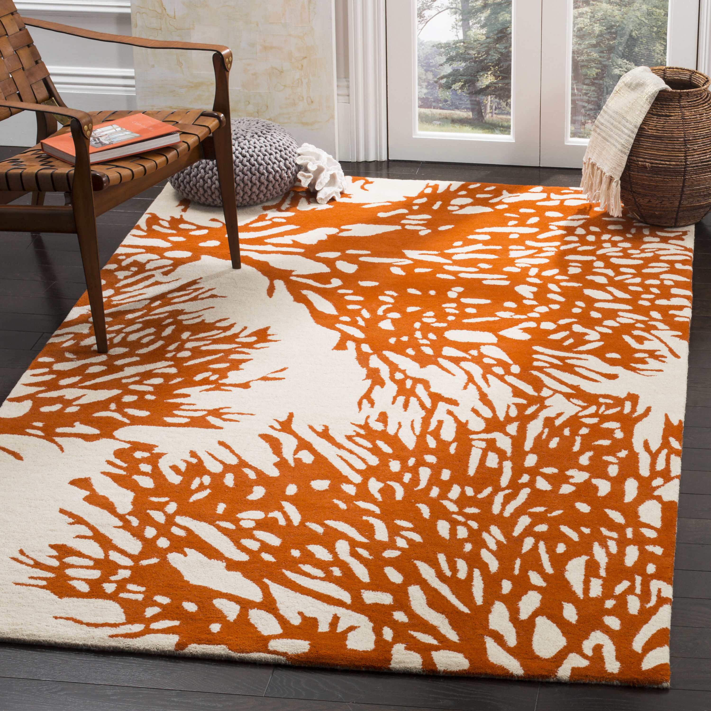  Bella 115 Beige/Terracotta Contemporary 4ft x 6ft Small Rectangle Rug