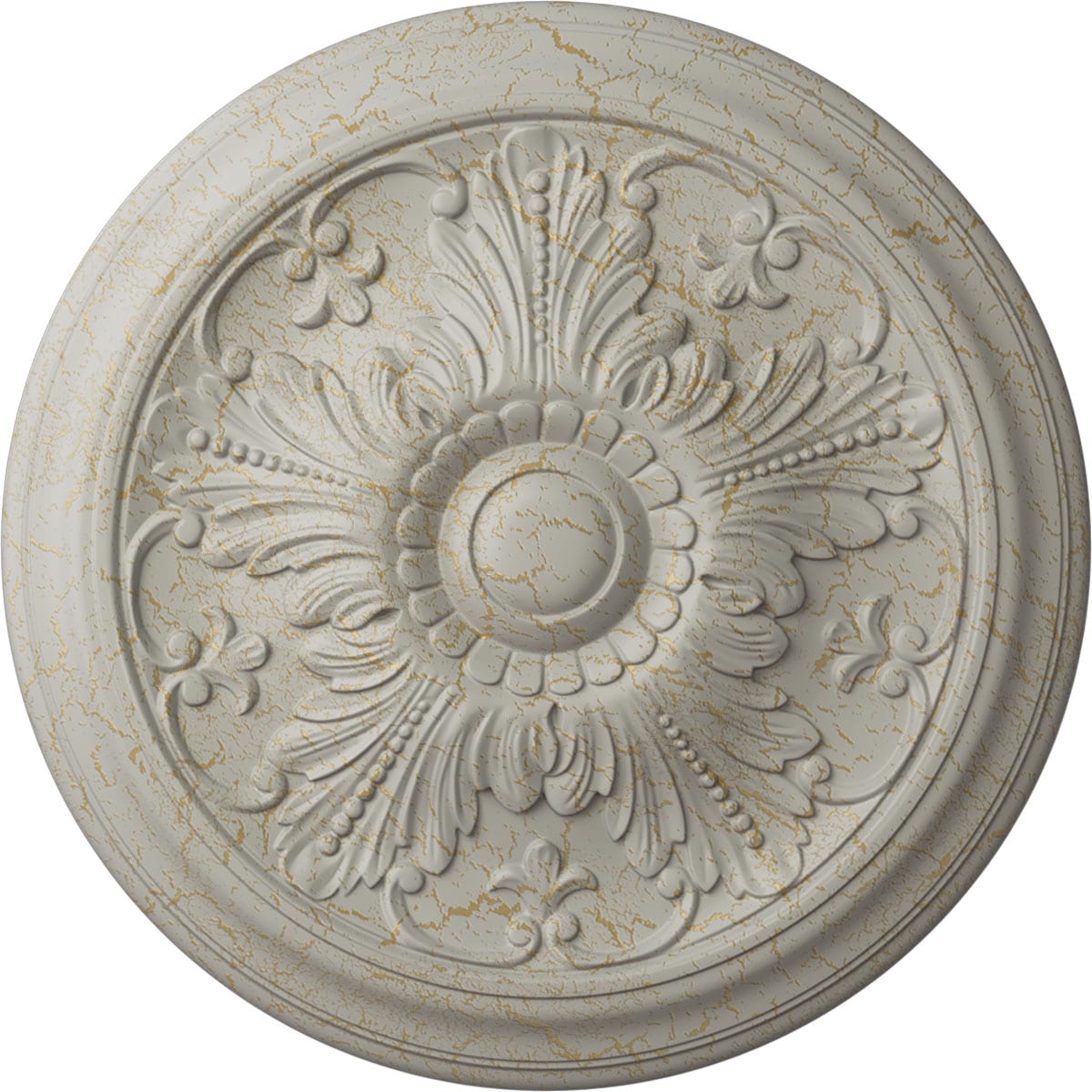 Ekena Millwork CM17VIPCC Vienna 16.875-in W x 16.875-in L Painted Pot Of Cream Crackle Polyurethane Whole Ceiling Medallion