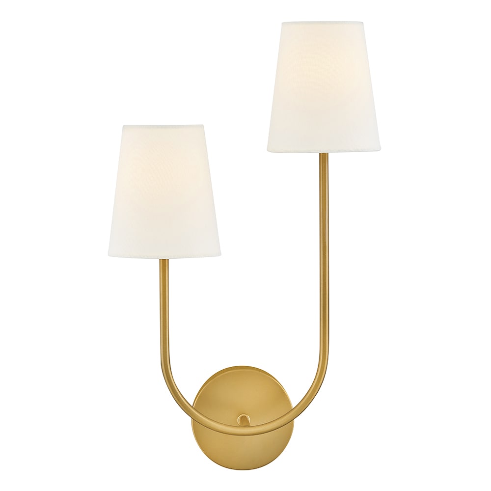 Lark 84260LCB Cora 12.75-in W 2 -Light Polished Brass Wall Sconce