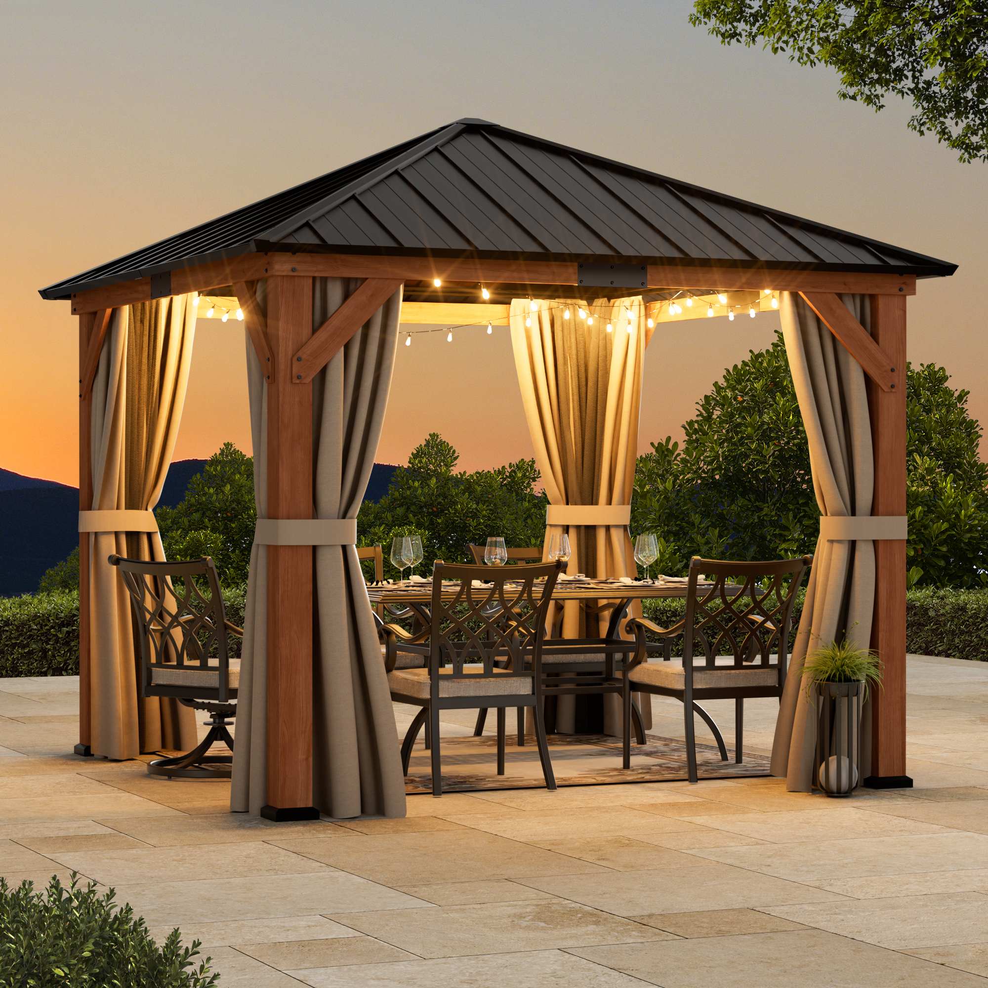 Modern Shade IG10600047C-1010N-MP Wood-Resin-Gazebos - View #2