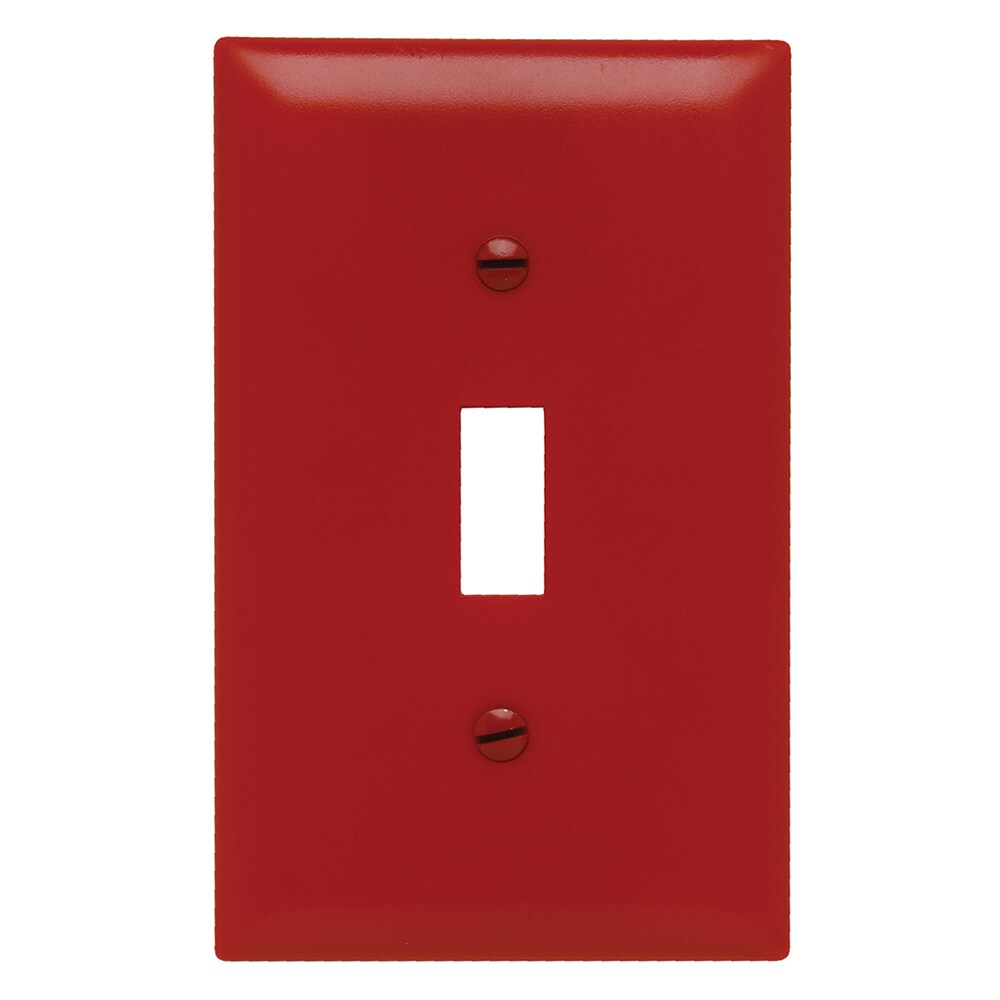 Legrand TP1RED Pass and Seymour 1-Gang Midsize Red Nylon Indoor Toggle Wall Plate