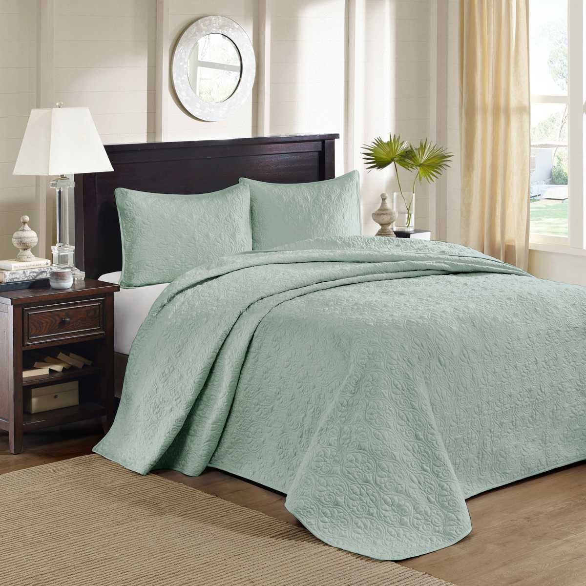 Vynxaria LESX0790-DJDJT-CP29 2 Piece Twin Reversible Bedspread Set Seafoam