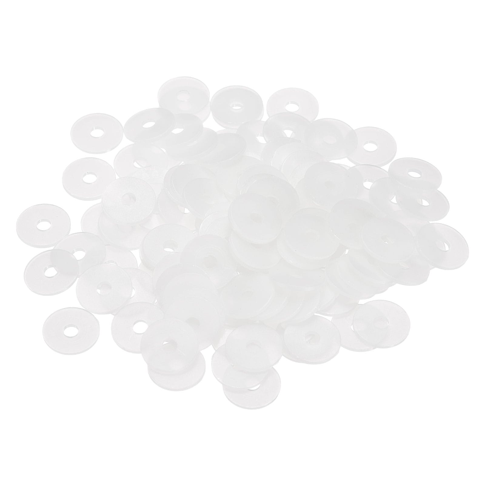 PATIKIL M3 Nylon Flat Washer 125pcs 3mm ID 12mm OD 1mm Thick Plastic Sealing Gasket Spacer for Fasten Screws Flanges Faucet Pipe Valves White