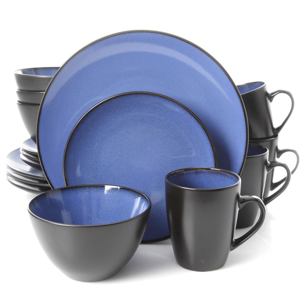 Gibson Elite 16-Piece Blue Stoneware Dinnerware in the Dinnerware ...