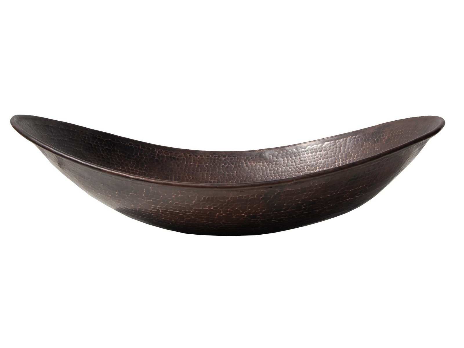Antique Dark Copper Canoe Shaped Vessel Sink