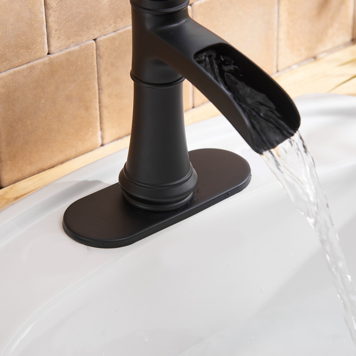 bwe-matte-black-single-hole-1-handle-waterfall-bathroom-sink-faucet