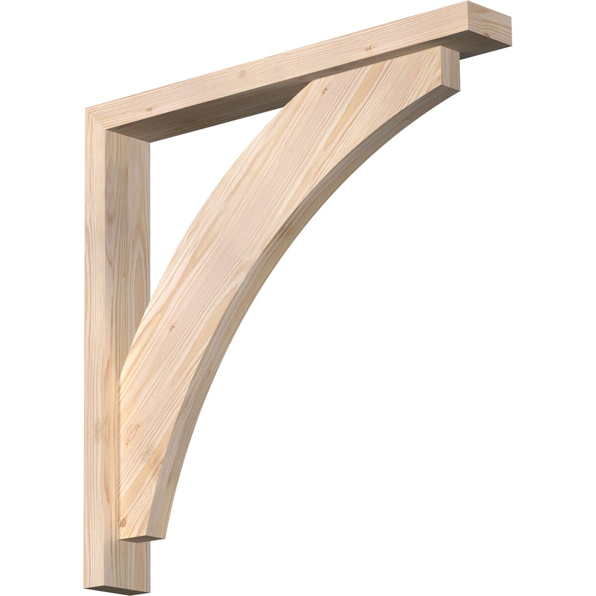 Ekena Millwork 1464126 Thorton Block Smooth Bracket with Offset Brace Douglas Fir Wood Standard Bracket