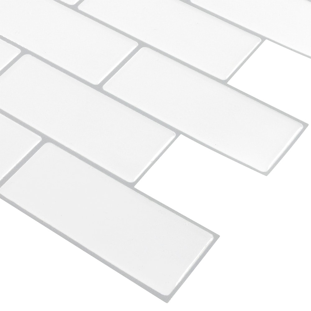 TIL3459FLT Classic White Subway Tile Peel and Stick Backsplash 4 Pack – US  Wall Decor