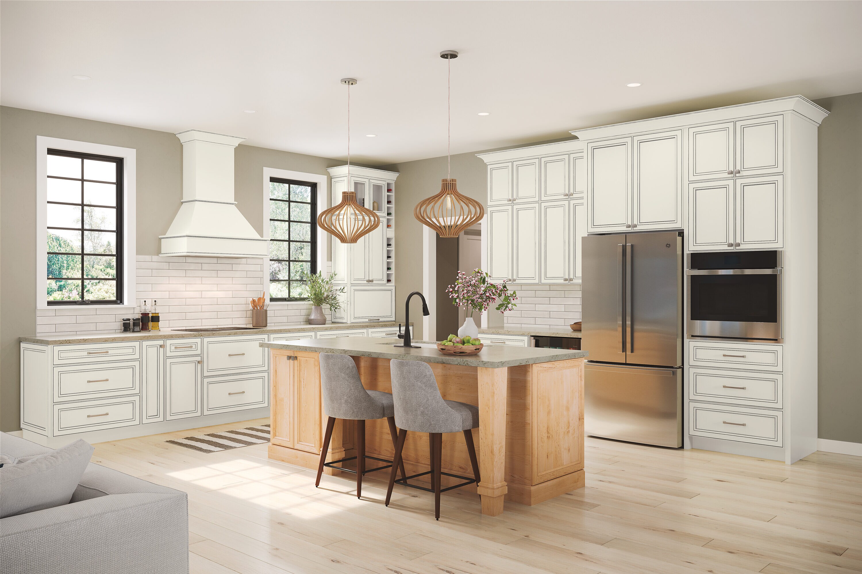 Diamond Jamestown 14.5-in W x 14.5-in H Natural Stained Maple Kitchen ...