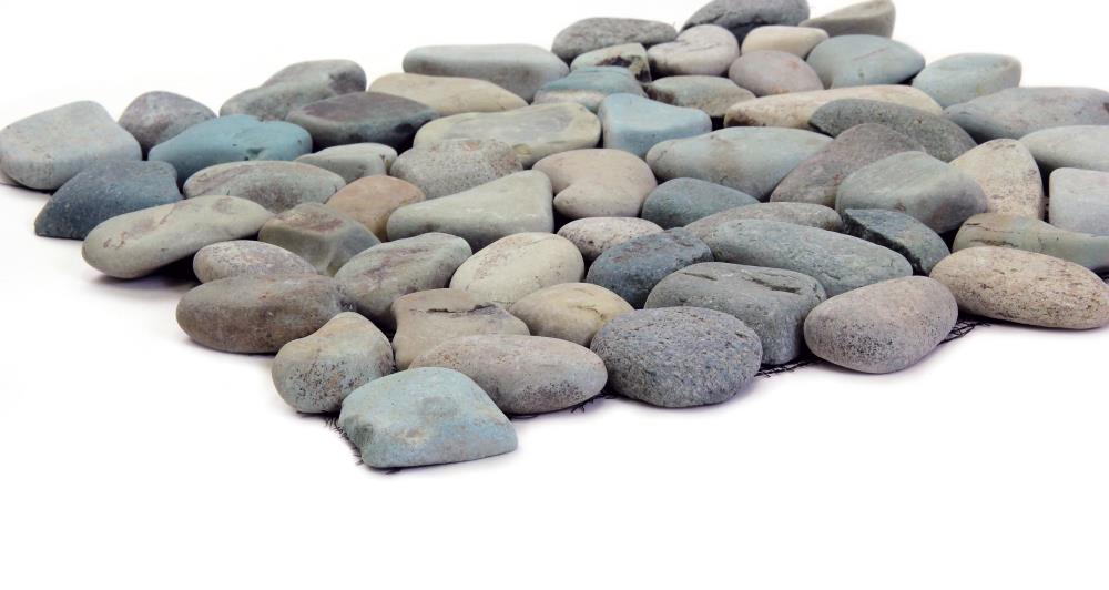 Solistone River Rock Pebbles 10 Pack Turquoise 12 In X 12 In Honed