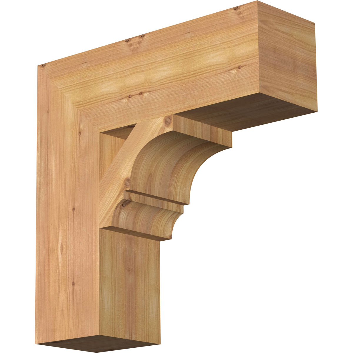 Ekena Millwork BKT06X18X18BOA05SWR Balboa block smooth 5-1/2-in x 18-in x 18-in Western red cedar Brown Wood Standard bracket